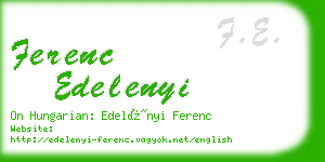 ferenc edelenyi business card